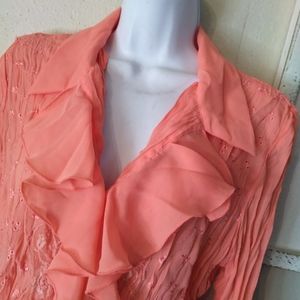 Allison Taylor Ruffle Blouse Size L